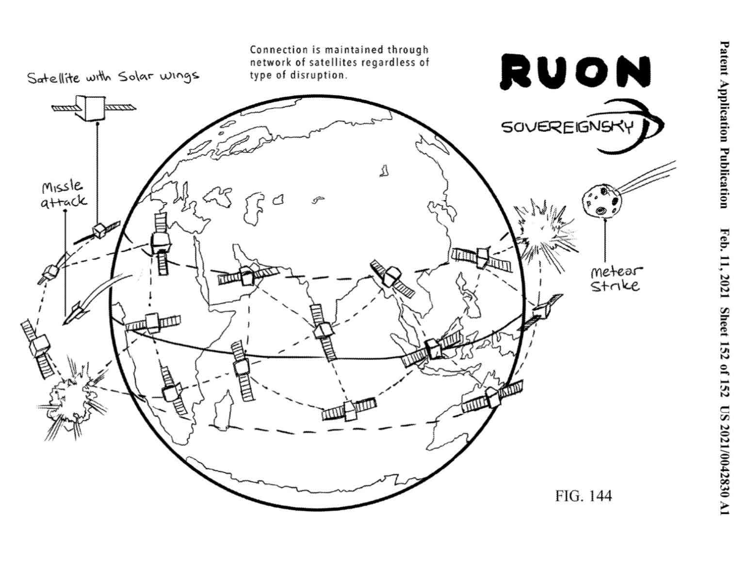 Patent figure 144: satellites maintaining consensus through disruption